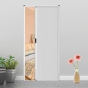 Interior Folding Retractable Doors 20x76in, White Aluminum Accordion Sliding Door, No Drilling Low Track Waterproof Partition for Closet Bedroom Balcony Kitchen Attics