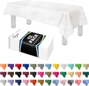 Grandipity 12 Pack Premium Disposable Plastic Tablecloth 54 Inch. x 108 Inch. with 0.3mm Thickness Table Cover - White