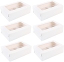 Unomor 20pcs Kraft Paper Muffin Boxes Inserts Cupcake Containers for Parties and Events for Desserts Cookies and Treats White Cardboard Design