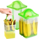 Youngever 2 Pack Pickle Container with Strainer, Plastic Pickle Holder with Strainer, Pickle Keeper with Lid