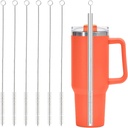 6 Pack Straw Cleaner Brush for Stanley, Reusable Extra Long Straw Cleaner for 40/30/20 oz Stanley Mug, 10mm Wide Drinking Straws Cleaning Brush for Sippy Cup, Water Bottle and Tubes