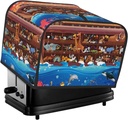 Oven Cover Kitchen Bread Machine Protector,4 Slice Toaster Cover For Home,Fingerprint Coaster Cover,Kitchen Small Appliance,Animals On Noah'S Ark2