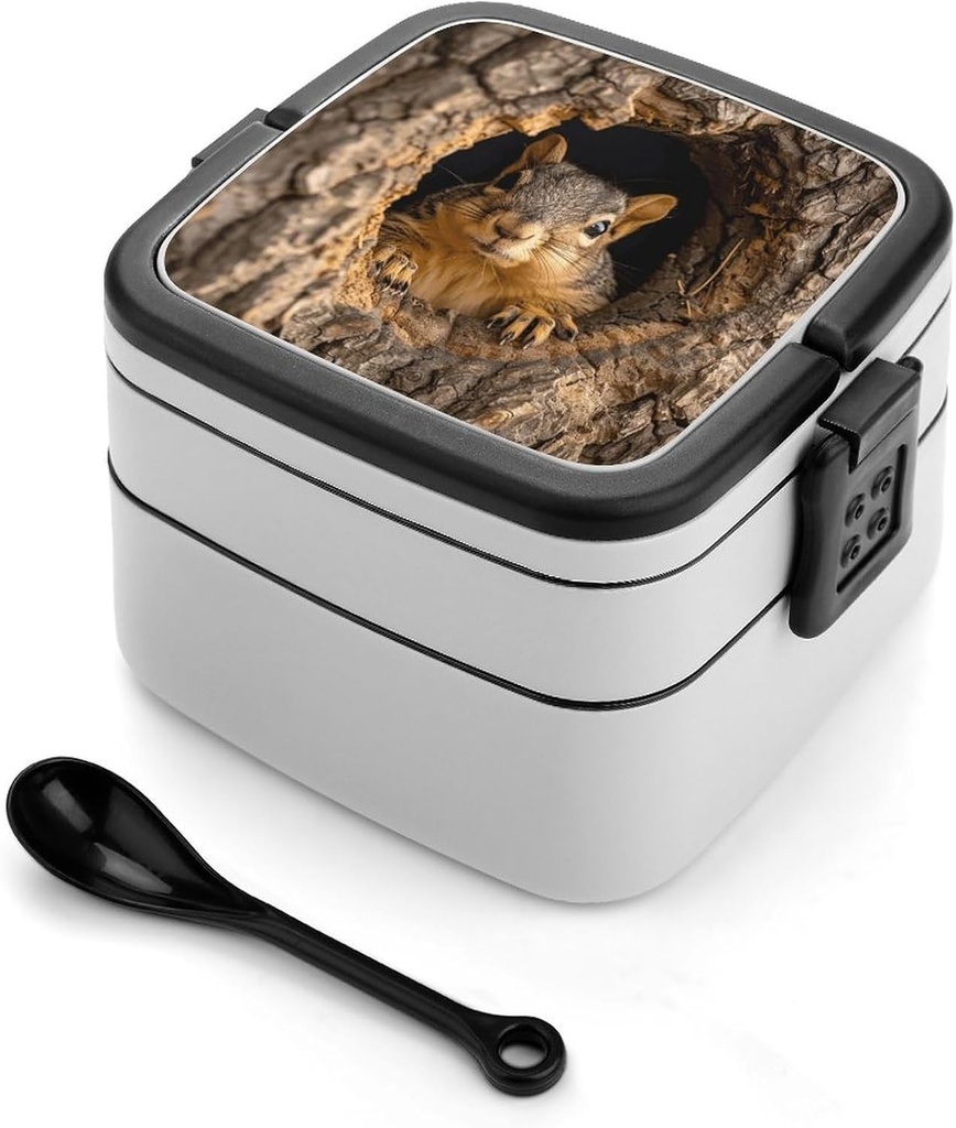 Bento Lunch Box for Women Lunch Containers for Adults Come Out of The Cave Double Layered Lunchbox Large Capacity Bento Box with Cutlery for Work Picnic Camping Travel, style