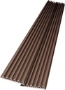 Art3dwallpanels Slat Wall Paneling, 104'' x 6.7'' Glossy Metal Finish WPC Soundproof 3D Wall Panels for Interior Wall Decor, 8 Pack Fluted Textured Panel Wall Slats, Brushed Brown