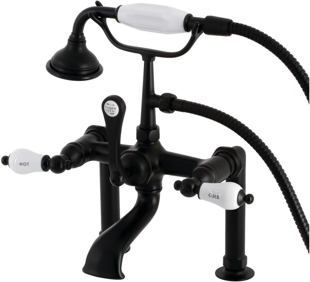 Kingston Brass AE107T0 Aqua Vintage Clawfoot Tub Faucet, 13.25 x 6.63 x 13.38, Matte Black