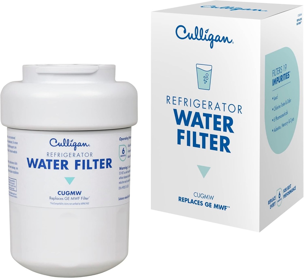 Culligan CUGMW Refrigerator Water Filter | Replacement for GE Water Filter (MWF) | Replace Every 6 Months | Pack of 1