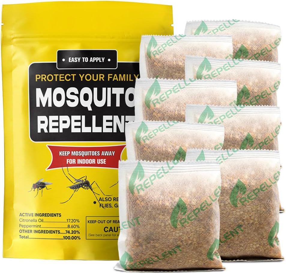 Mosquito Repellent Outdoor Patio, Mosquito Repellent Indoor, Natural Mosquito Repellents for Yard, Simply Hang Where There are Mosquitoes, Effective for 120 ft² and 90 days-8P