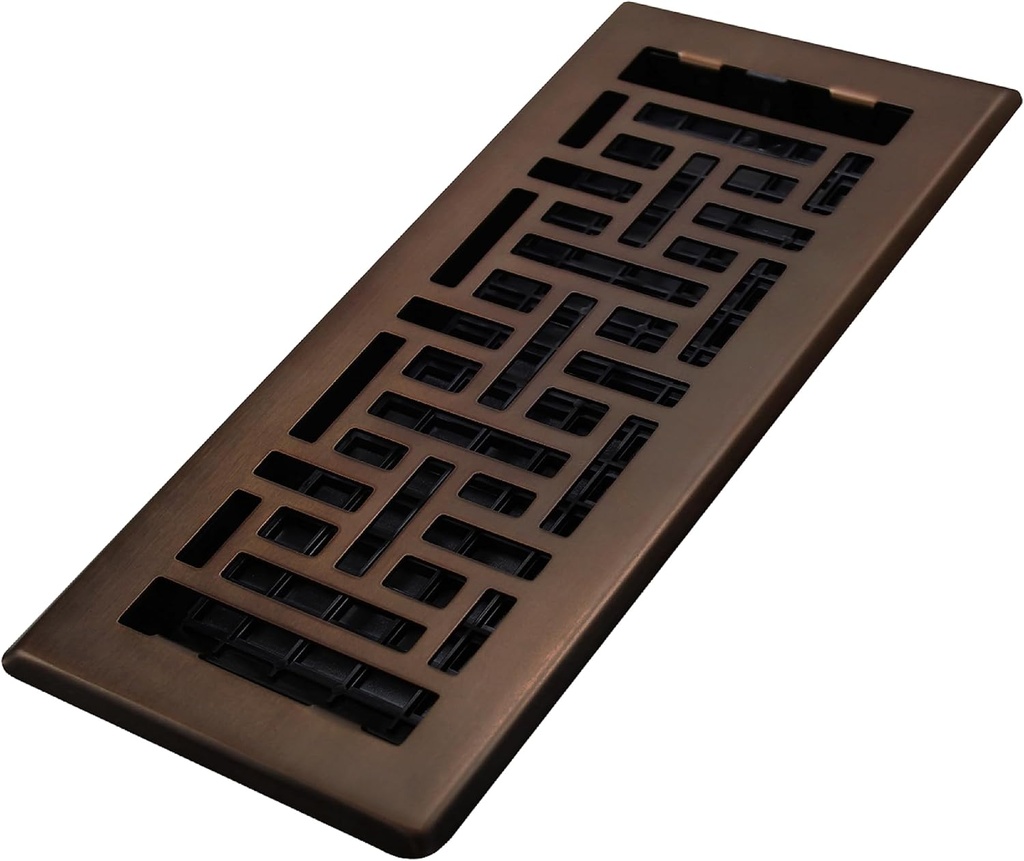 Decor Grates AJH410-RB Oriental Floor Register, 4x10 Inches, Rubbed Bronze Finish