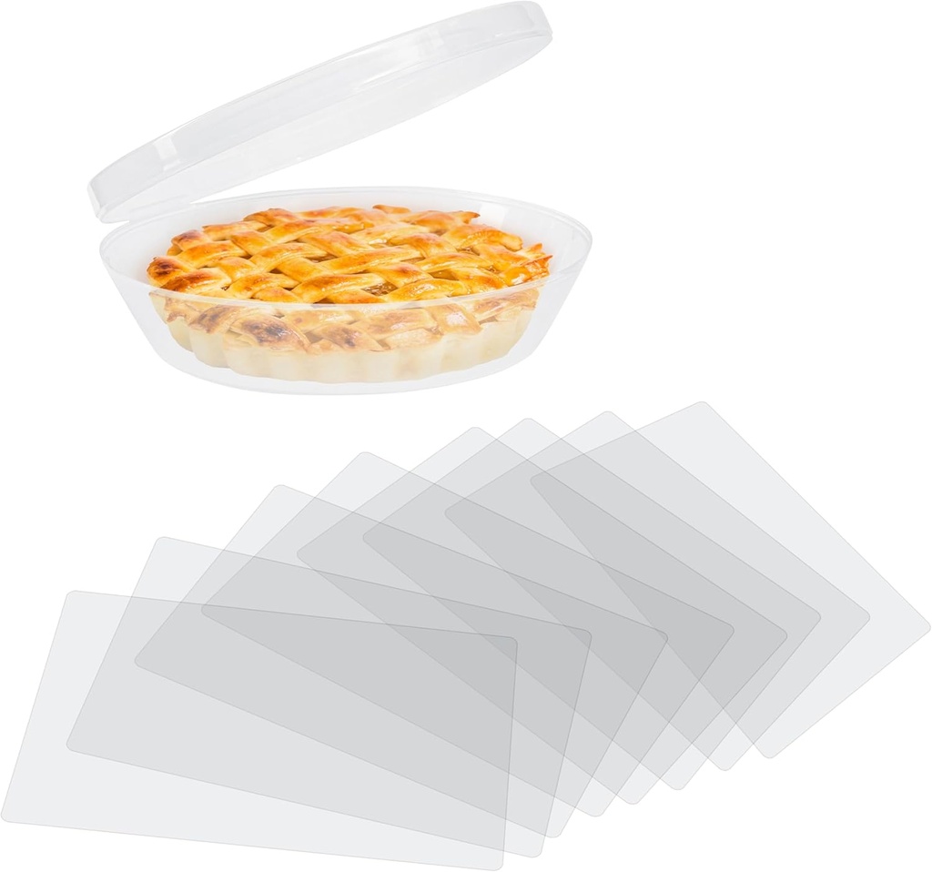 Plastic Pie Carrier with Lid - BPA Free, Lightweight, Airtight, Washable and Clear Plastic Placemats Set of 8 - Table Protector, Bundle