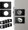 10 Pack Door Knob Reinforcement Plate Black, Door Knob Repair Plate Cover Backplate, Stainless Steel Black Door Lock Cover Plate