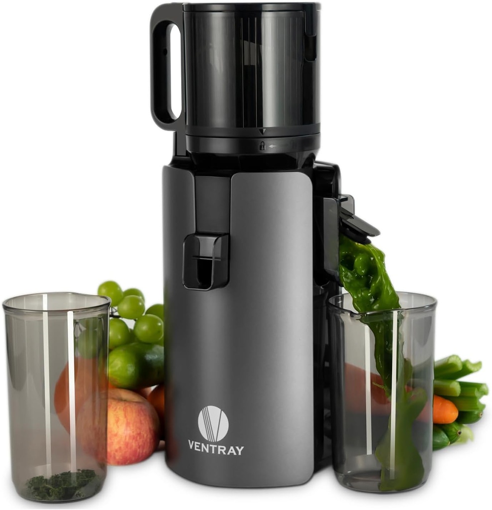 Ventray Ginnie Mini Cold Press Juicer and 4.7" Large Feed Chute Masticating Juicer