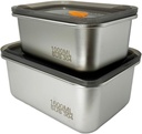304 Stainless Steel Food Storage Containers,Set of 2(35oz/54oz) Airtight Lunch Box for Meal Prep,Bento, Kitchen-Stackable,Leakproof,Reusable,Dishwasher Safe
