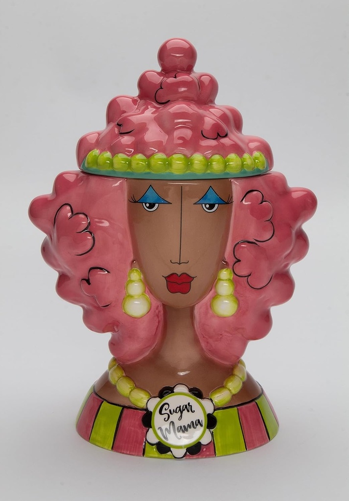 Cosmos Gifts Fine Ceramic Dollymamas African American Black Fashion Lady Candy Cookie Jar, 10" H