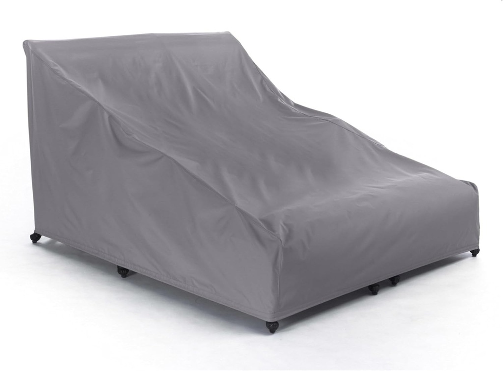 Covermates Outdoor Double Chaise Lounge Cover - Water Resistant Polyester, Drawcord Hem, Mesh Vents, Seating and Chair Covers, Double 58W x 78D x 34H, Charcoal