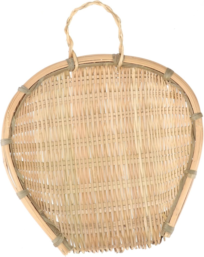 Natural Woven Food Drain Basket for Kitchen Lightweight Sieve Container for Washing Fruits Vegetables Efficient Food Cleaning and Draining Household Strainer Tool