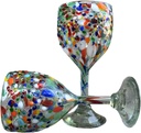 Set of 6 Confetti Rock Wine Glasses | Beautiful Pebble-Textured 14 oz Glassware