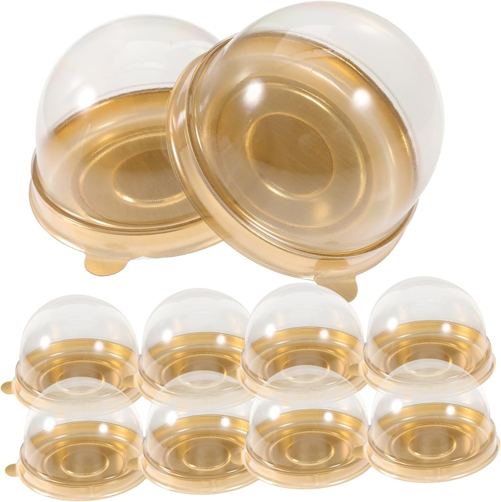 50Pcs Clear Individual Cupcake Boxes Multi-function Bakery Cases with Tight Buckle for Safe Storage Lightweight Design for Easy Carrying for Cake Shops