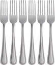 Oneida H081006BL20 Tress Mirror Everyday Dinner Forks, Set Of 6, 7.95" L x 1.01" W