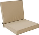 Outdoor Deep Seat Cushion Set 24" x 24", Water Repellent & Fade Resistant Cushion for Patio Furniture, Back & Seat Cushion with Removable Covers for Sofa, Couch, Beige