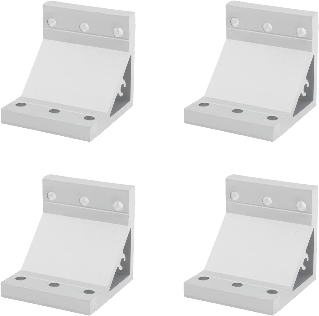 4PCS Strong Support Aluminum Profile Corner Bracket, Heavy Duty Corner Joint Connectors Corner Brace,TTZEZE 90 Degree Aluminum Extrusion Profile Inside Fastener (2060-6 Holes 53x53x52mm/2.1x2.1x2'')