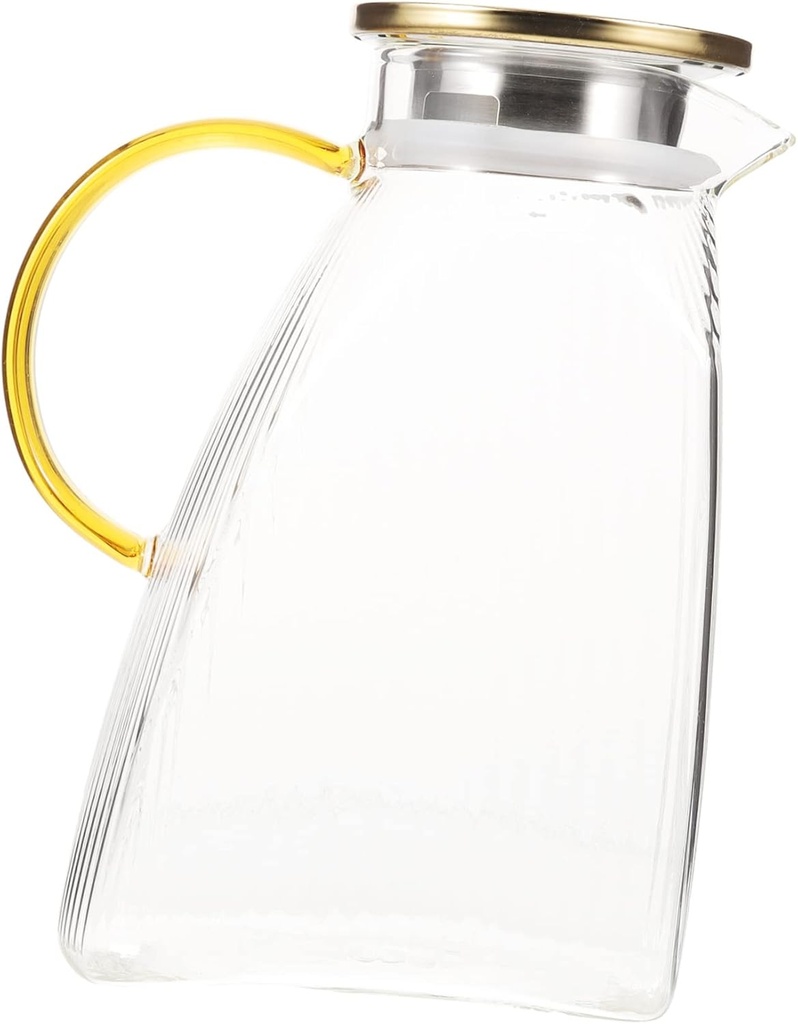 Cabilock Large Glass Water Pitcher Scale Transparent Beverage Kettle for Refrigerator Side Door for Juice Iced Tea and Everyday Use
