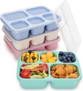 Bento Box Adult Lunch Box, 4 Pack Lunchable Containers for Adults with 5 Compartments, Meal Prep Containers Reusable for Kids, Food Storage Snack Containers for School, Work, Travel