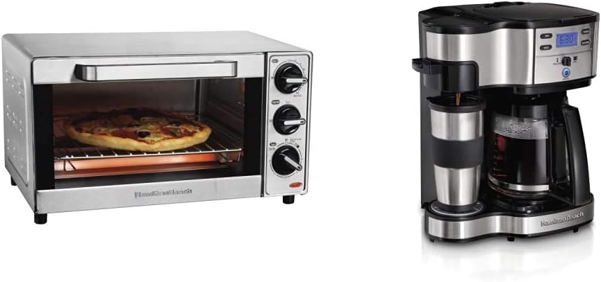 Hamilton Beach Countertop Toaster Oven & Pizza Maker (31401) and Hamilton Beach 2-Way 12 Cup Programmable Drip Coffee Maker (49980R)