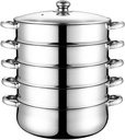 Cooking Pot 5- Pans Tier Pot Vegetable Pot Metal Steaming Pot for Home Kitchen Vegetables Meats Bun Rice Vegetable Pot steam Food Pot Scarab Hot Pot