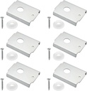 6Pcs N7192 Bi-fold Door Repair Bracket, Top or Bottom Mount, Each with Screw and Gasket, for 1-3/8 in Wood Doors, Fits 7/16 in Pivot