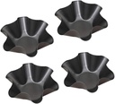 kafear 4 Packs Taco Salad Bowl Maker Molds – Nonstick Carbon Steel Tortilla Shell Pans Baking Molds Tostada Bake Taco Shells Black (4)