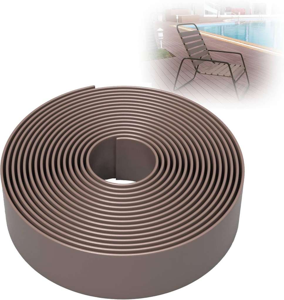 KOMORAX Adobe 2" Wide 20' Length Chair Vinyl Strap Strapping for Patio Lawn Garden Outdoor Furniture Matte Finish Color