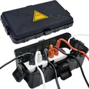 Hrensaw Medium Outdoor Electrical Box(10.6x5.5x4.5inch),Weatherproof Connection Box w/6 Cable Entry,IP54 Waterproof Extension Cord Cover Protect Power Strip,Timer,Plug,Holiday Lights,Black