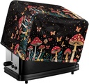 Talayituse Mushroom Butterfly Print Toaster Cover Bread Toaster Oven Dustproof Cover with Adjustable Drawstring Bottom, Universal Size Microwave Toaster Oven Cover for 2 Slice Toasters, S