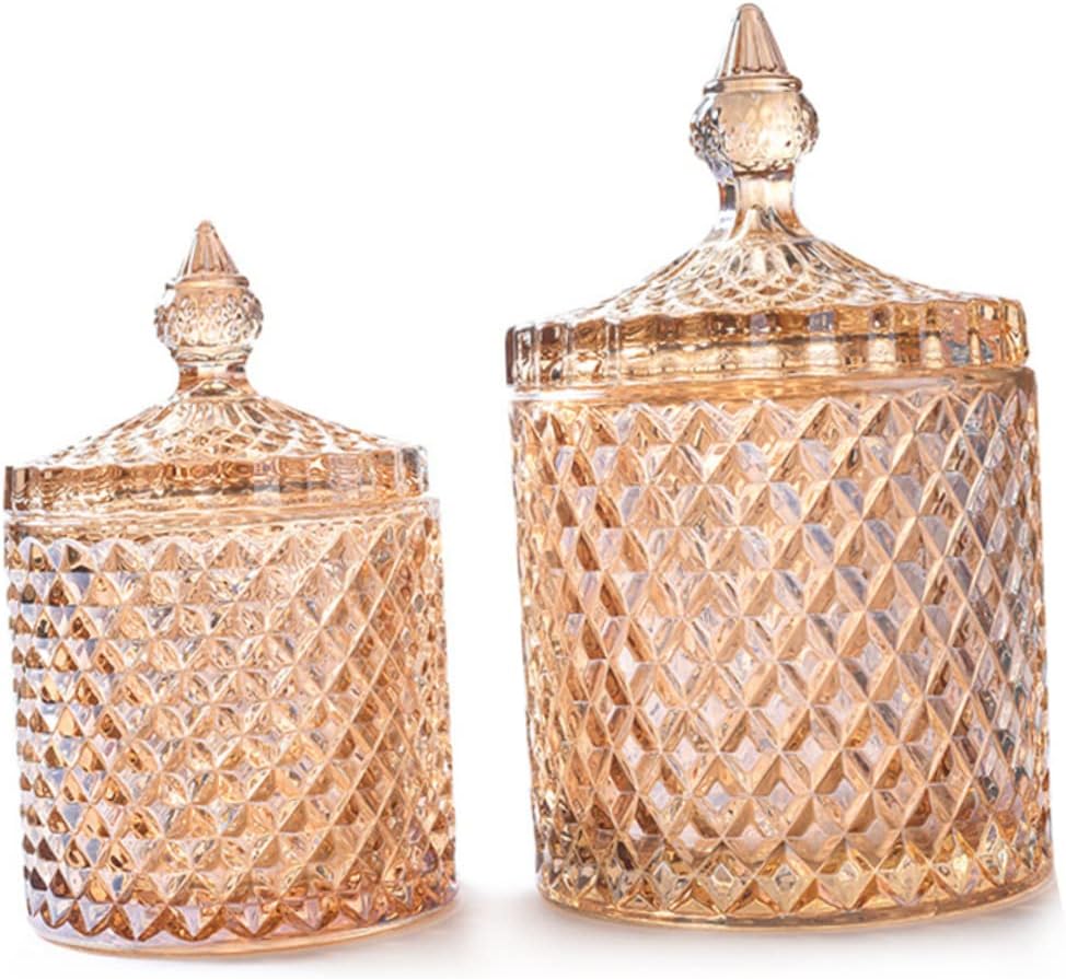 Alipis Elegant Crystal Candy Box Glass Jar Perfect for Home Wedding Garden Decor Snack Storage