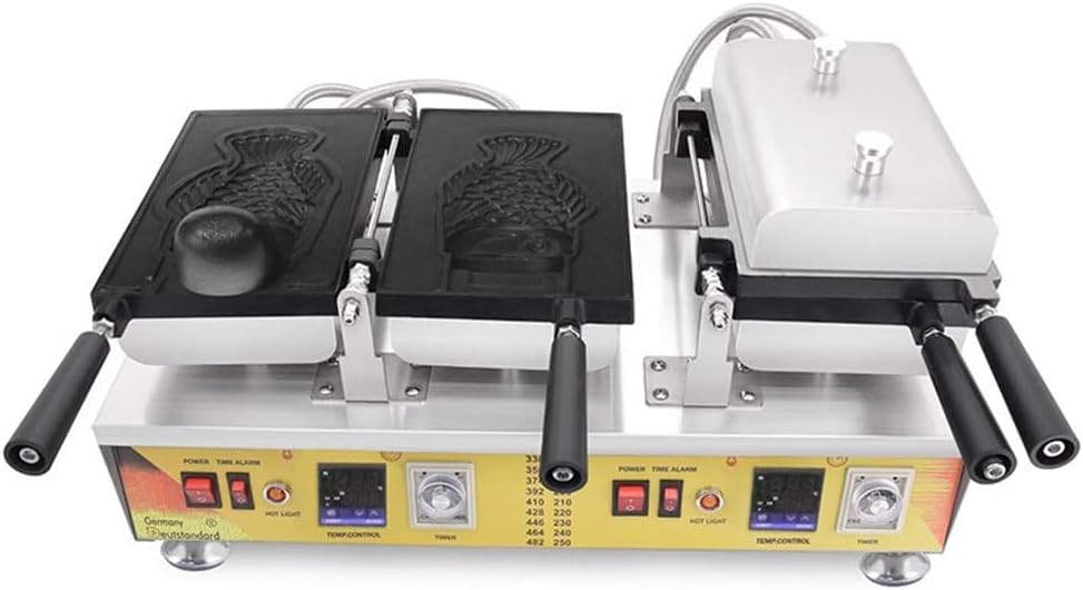 FOTN Commercial fish waffle machine Electric ice Cream Taiyaki Maker Machine (220, Volts), large, yellow, np-178