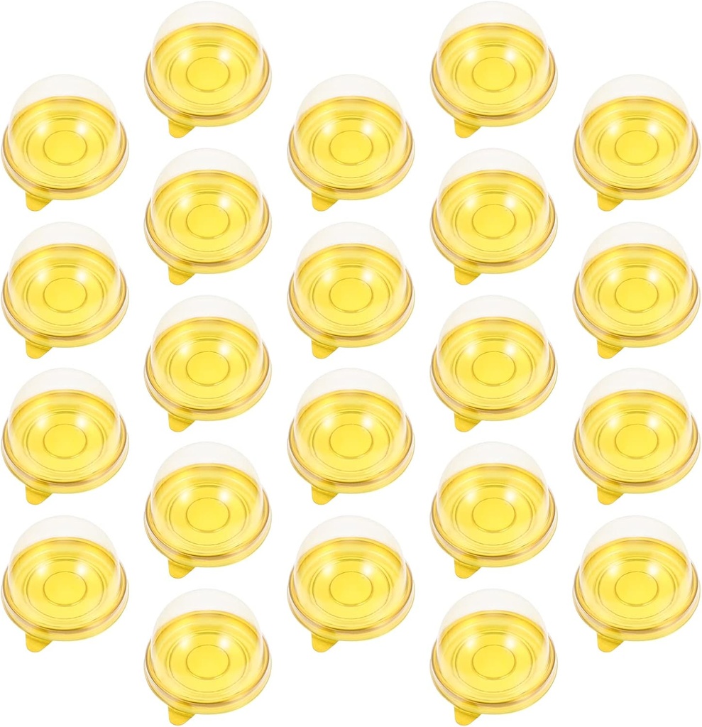 Homoyoyo 100pcs Clear Dome Cake Containers Transparent Individual Cupcake Boxes Bakery Packaging for Desserts More