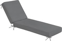 Sundale Outdoor Olefin Chaise Lounge Cushion, Water-Resistant Patio Lounge Chair Cushion, Thick Lounger Pad with 4 Straps Medium Gray, 80 x 26 x 4 Inches