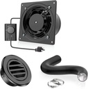 HG Power 6 Inch Exhaust Fan with Speed Controller Kit-With 6 Inch 16 Feet Air Ducting and 6 Inch Aluminium Alloy Round Air Vent