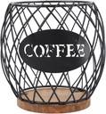 K Cup Holder,Coffee Pod Holder,Coffee Pod Organizer,Iron Large Capacity Stylish,For Kitchen Counter And Office Desktop (Circular Grid) (Black)