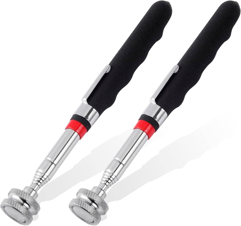 2 Pieces 25LBs Telescoping Magnetic Pickup Tool, Multifunction Magnet Hanger with Pen Clip Design, Magnet Stick Rod Extendable 7" to 30.5" for Men, Birthday, Father's Day, Holiday Gift