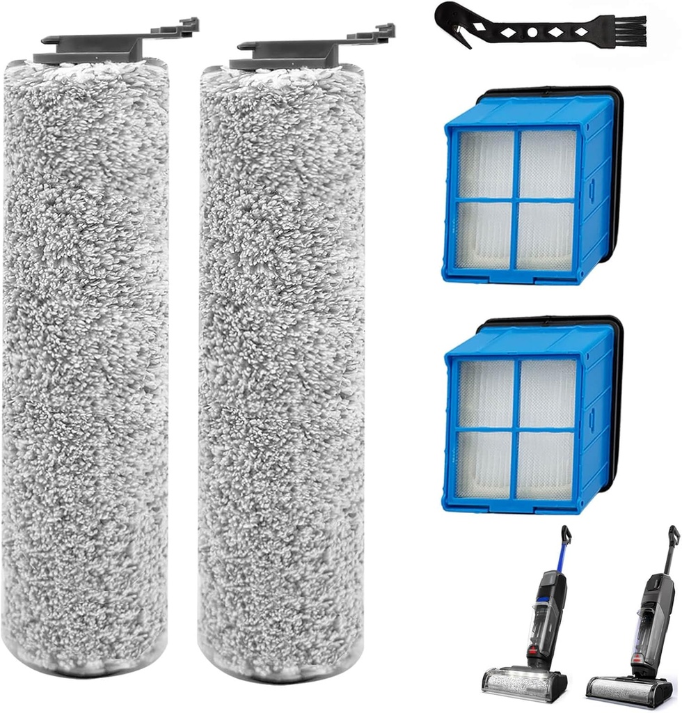 Replacement Kit for Bissell Crosswave Omniforce/OmniFind | Compatible with Bissell Vacuum Models: Omniforce (3882/3883) & OmniFind (3967F/3970F) (5, 2 Brushes+2 Filters)