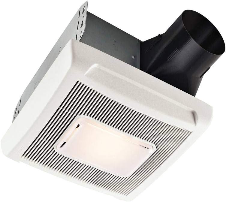 Broan-NuTone A110L Ventilation Fan with Light and Roomside Installation, 110 CFM, 1.3 Sones, White