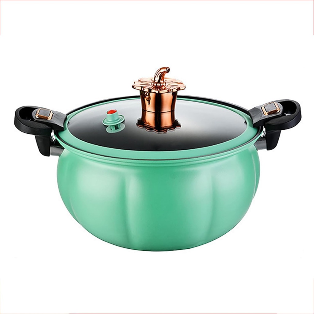 Micro Pressure Cooker Pumpkin Pot Non-Stick Enamel Micro Pressure Cooker, 14.5qt Non-Stick Micro Pressure Cooker Pot Mini Pressure Maifan Stone Cooking Pot for Home Kitchen,Blue