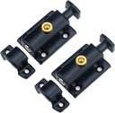 Quluxe 2 Inch Automatic Spring Slide Lock, Stainless Steel Security Thicken Door Latch Sliding Lock Barrel Bolt with Button- Black(Pack of 2)