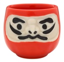 Kaju Life K12257 Glass Cup, Red, 2.0 fl oz (60 ml), Mino Ware Feng Shui Daruma Glass