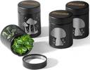 Airtight Smell Proof Jar 4oz, Viewing Window Jars Design with UV Protection Glass, Keeps Spices & Tea Fresh, Portable Travel Storage, Durable Airtight Glass Jar for Everyday Use