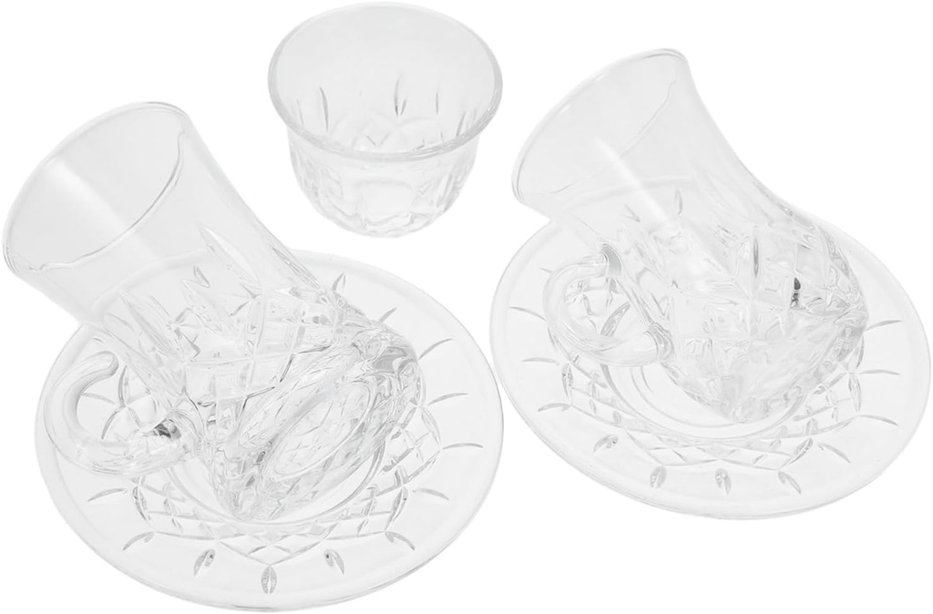 1set Turkish Coffee Set Vintage Gourd-shaped Teacups for Hot Beverages Elegant European Design for Tea Parties and Special Occasions Portable and Practical Glass