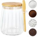 Sugar Jar with Lid and Spoon,24oz Large Glass Spice Jars for Coffee Bar Decor Accessories Food Storage Containers Home Essentials