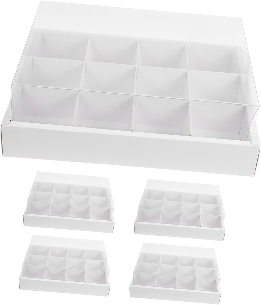 5pcs Compartment Cupcake Boxes with Lid Lightweight Cake Packaging Container for Muffins and Desserts for Parties and Events