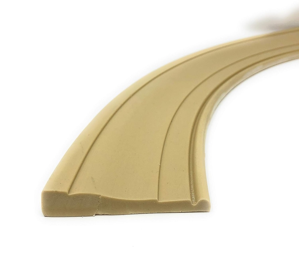 FLEXTRIM #445: Flexible Casing Molding: 11/16" Thick x 3.25" Wide - PRE Curved to fit Half Round Windows 67" to 84" Diameter